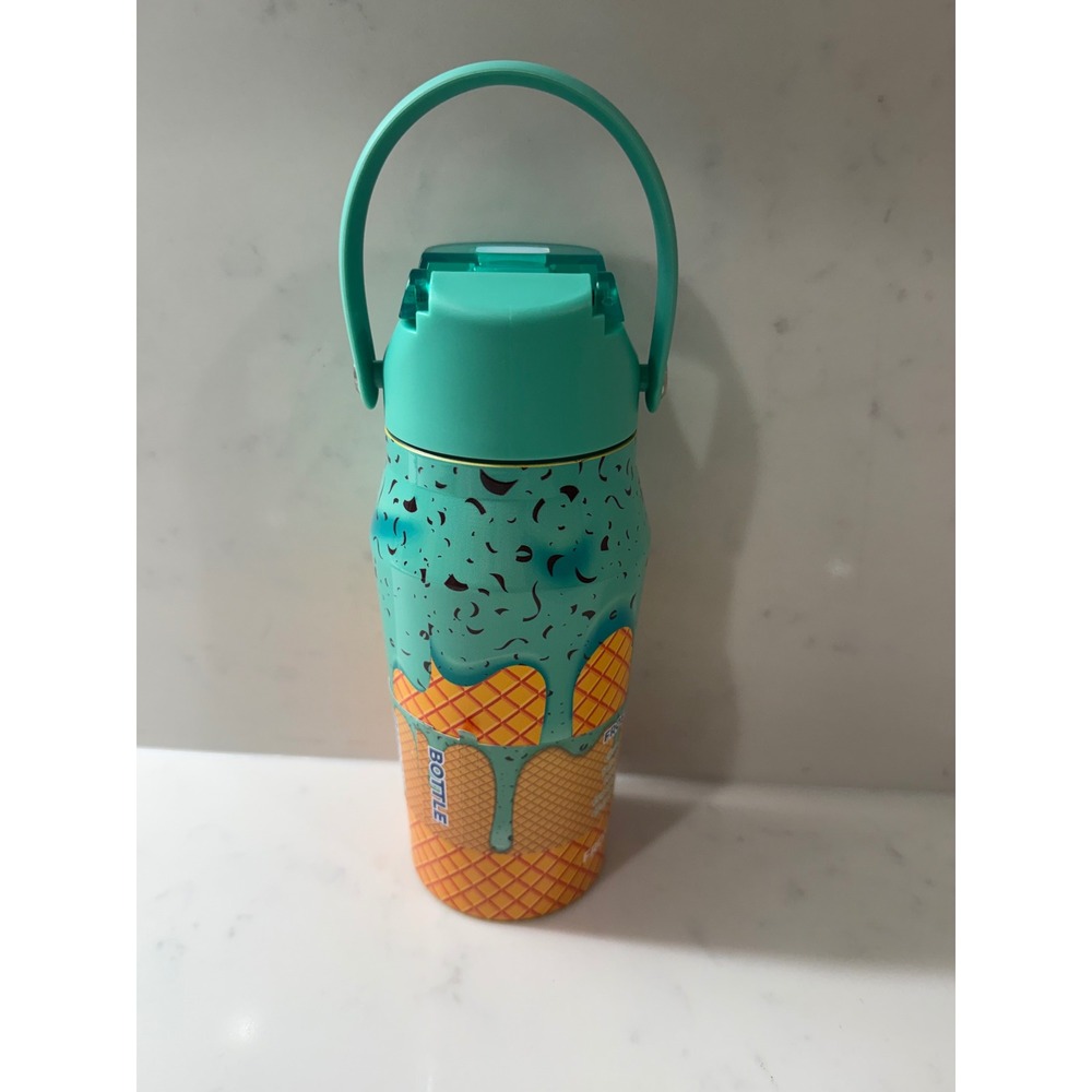 Frost Buddy Ice Cream Cone Insulated Water Bottle Mint Chocolate Chip Chug Lid
